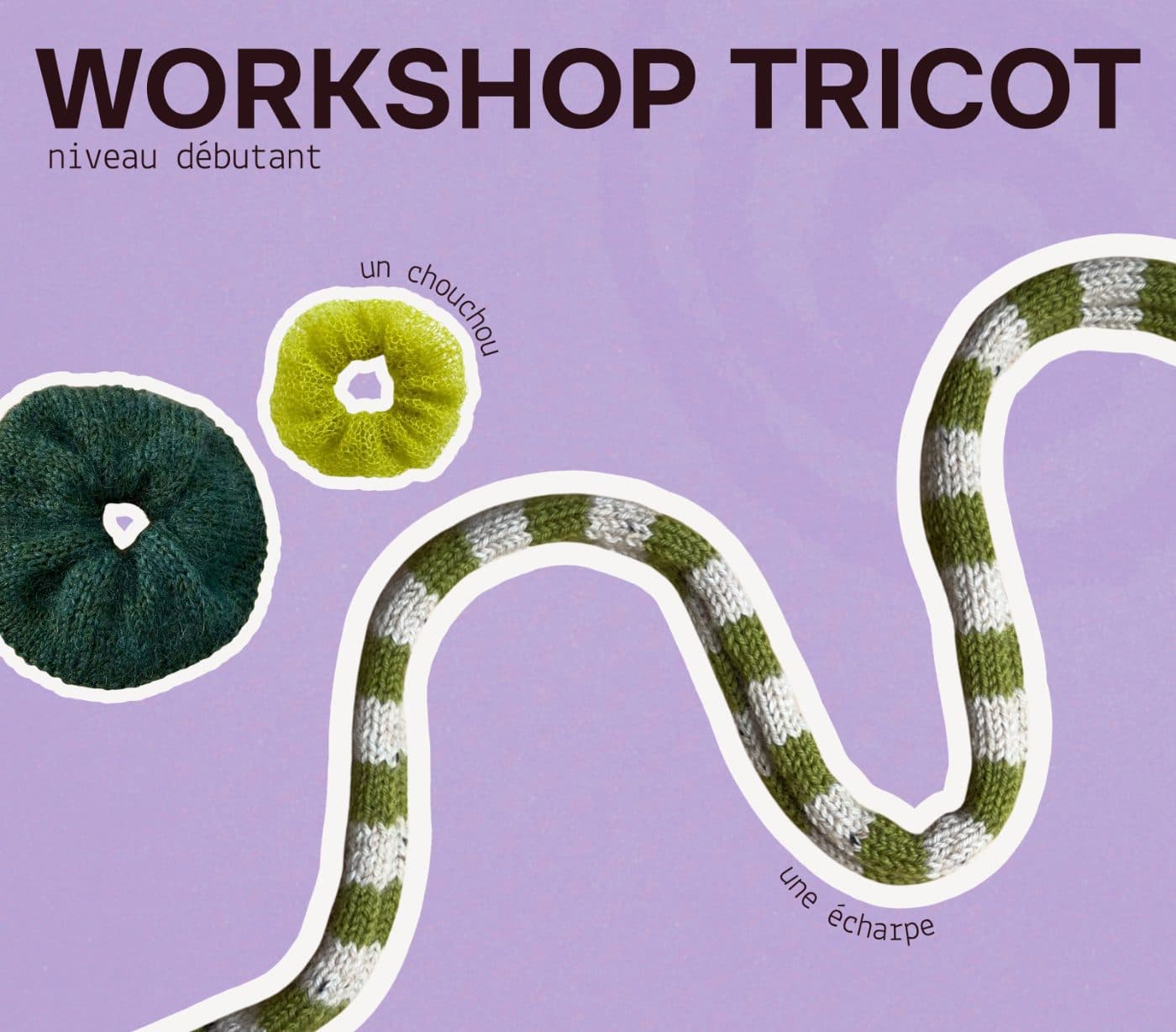 Tricot : chouchou ou écharpe workshop at Artichaut